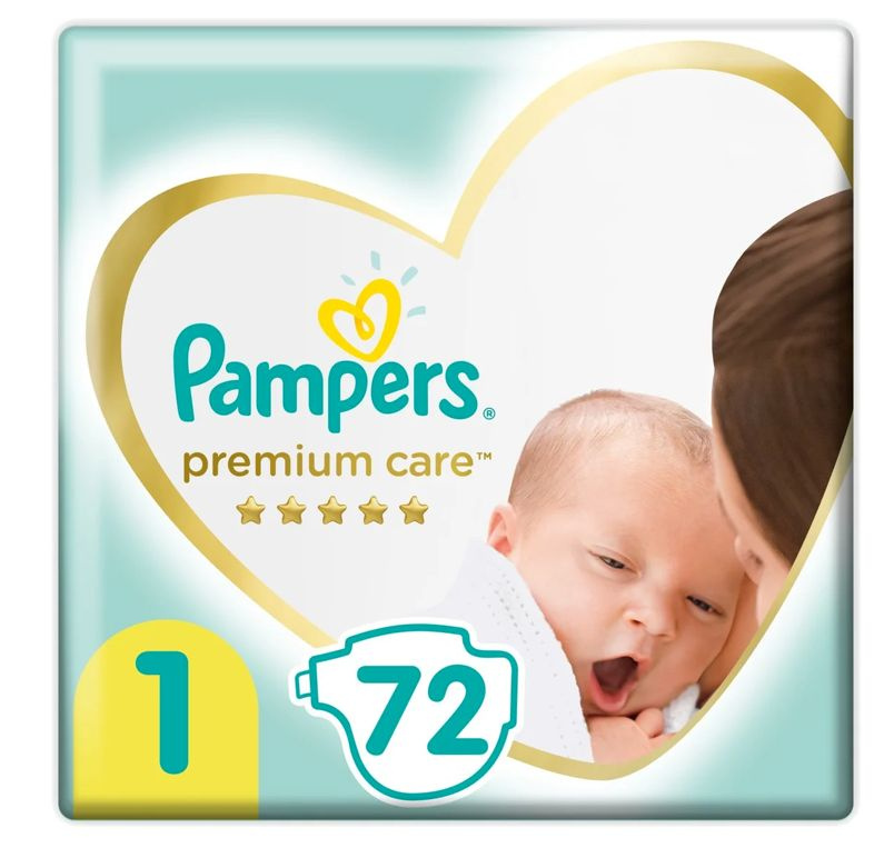 Подгузники Pampers Premium Care 2-5кг Размер 1 72шт #1