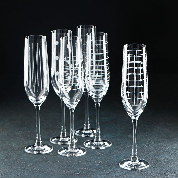 Bohemia Crystal Набор бокалов для шампанского, 190 мл, 6 шт #1