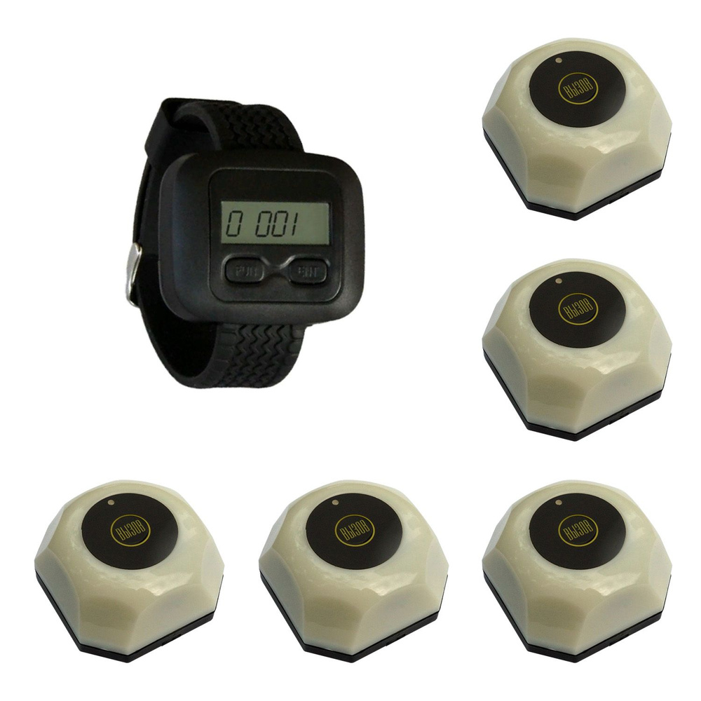 Комплект системы вызова персонала: часы-пейджер П-10 и 5 кнопок вызова К-6  #1
