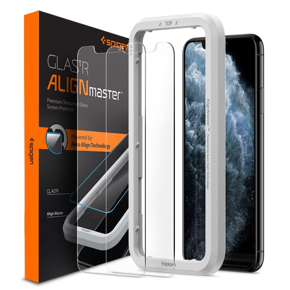 Защитное стекло 2 штуки Spigen ALM Glas.Tr для iPhone 11 / Айфон 11 прозрачное  #1