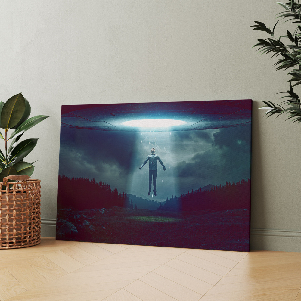 Картина на холсте (неопознанный летающий объект alien abduction 2019 похищение человека нло реальные #1