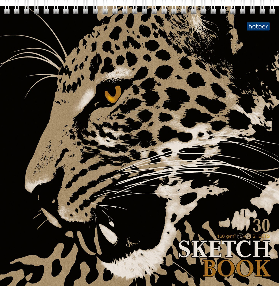 SketchBook Hatber Premium 30л (15л. крафт 160г +15 черный офсет 160г) 240х240мм без линовки жесткая подложка #1