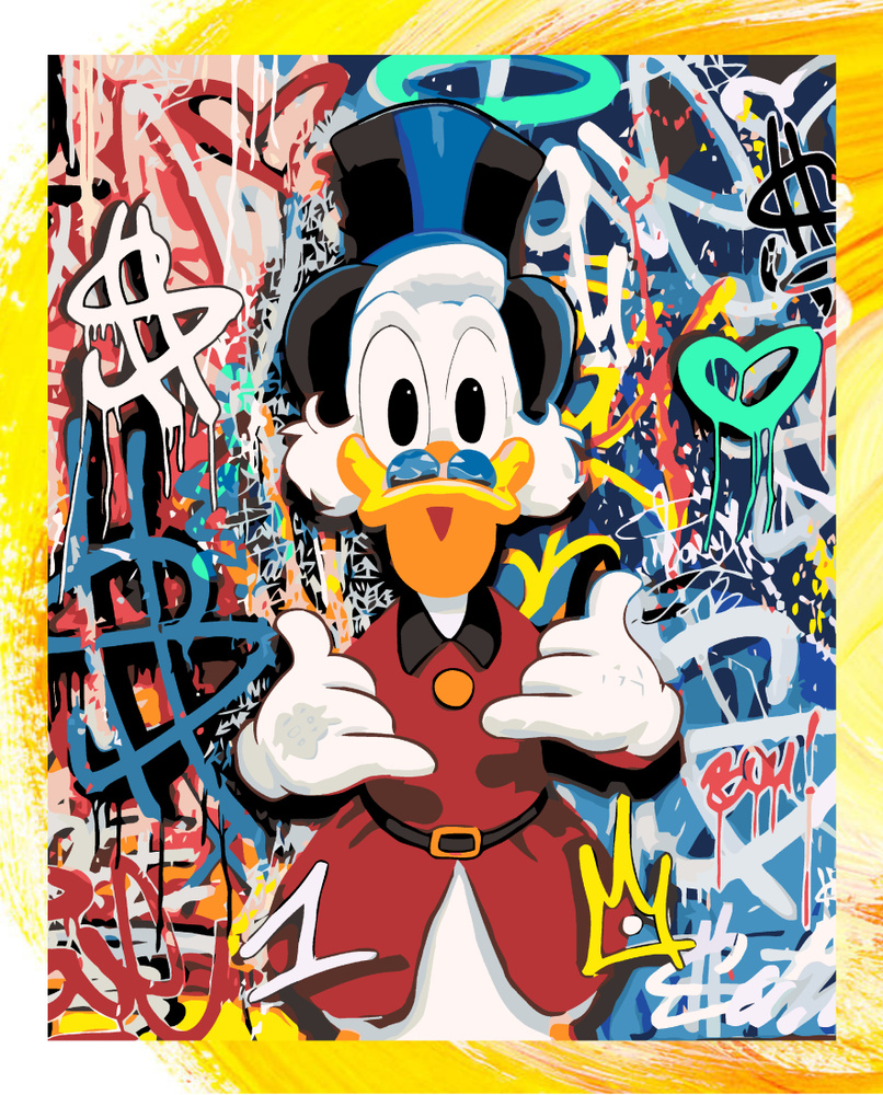 Картина по номерам Скрудж Макдак крутой/ Scrooge McDuck холст на подрамнике 40*50  #1