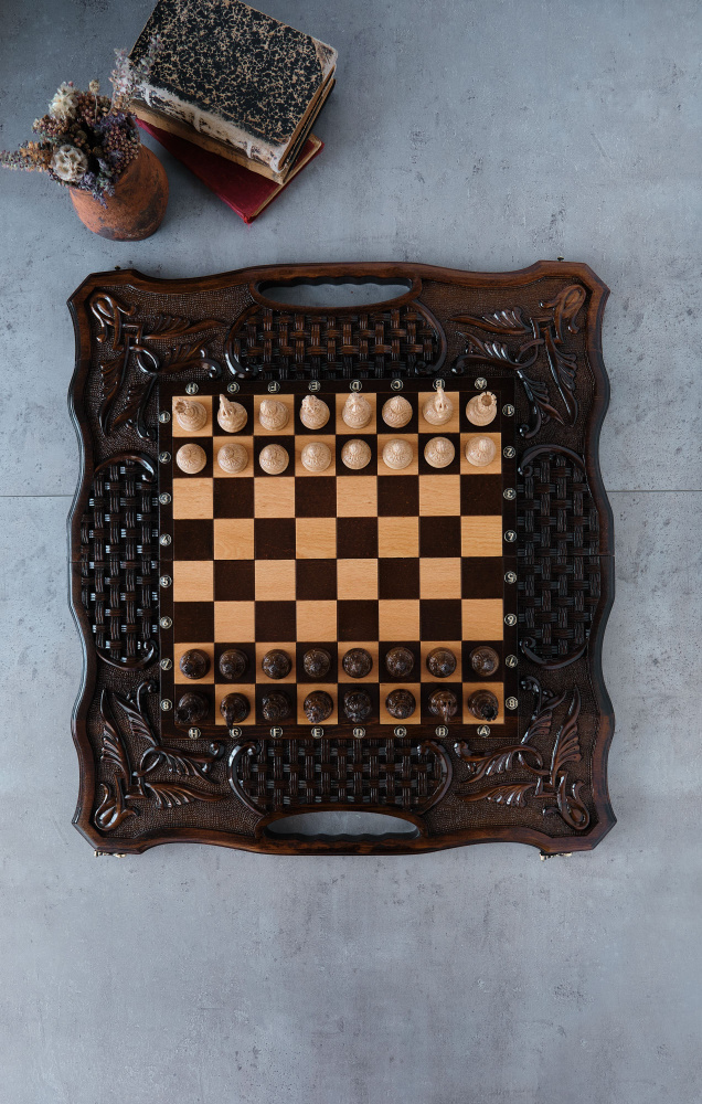Шахматы-нарды "Плетенка" настольная игра #1