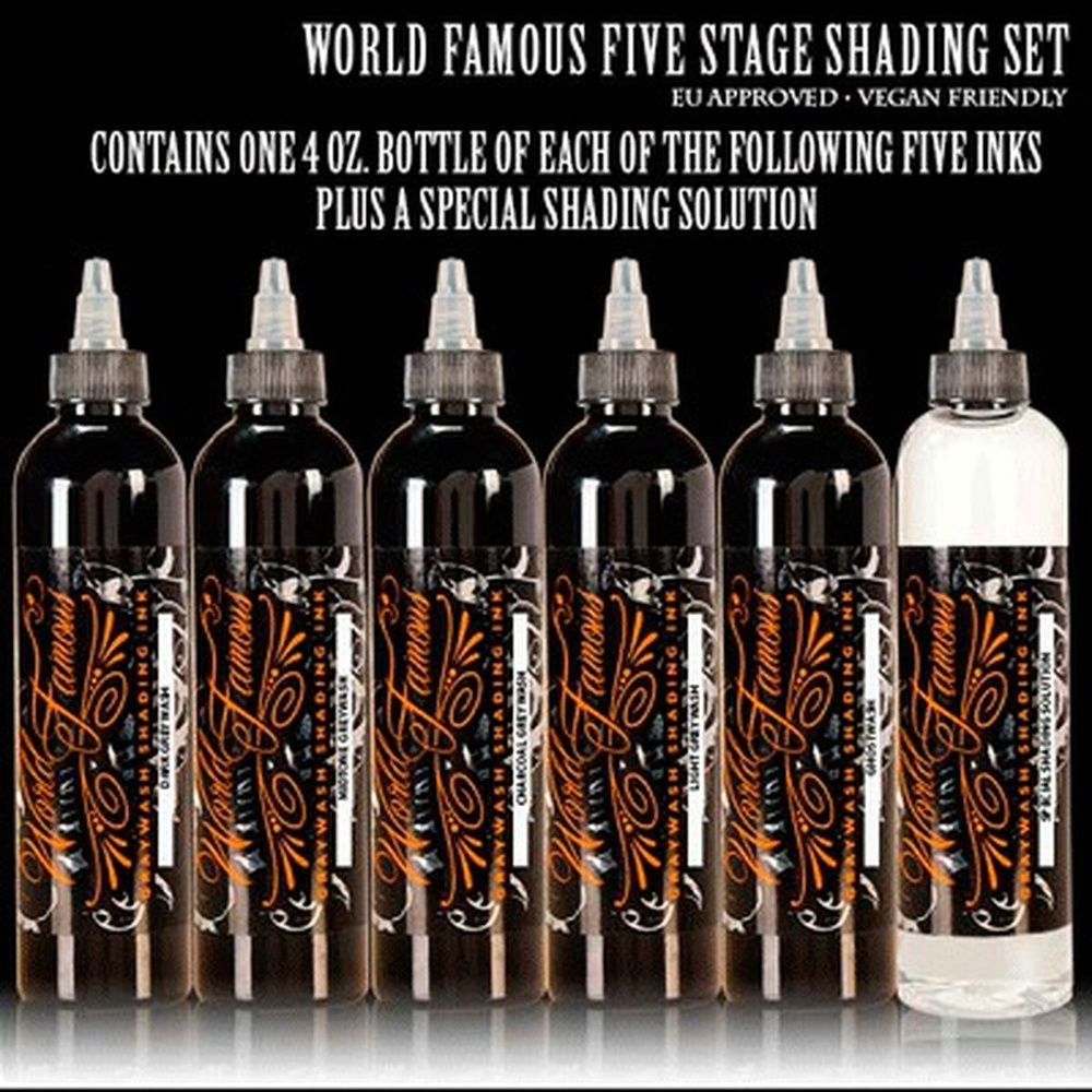 Краска для тату World Famous Tattoo Ink Light Greywash (2 унции - 60 мл) #1