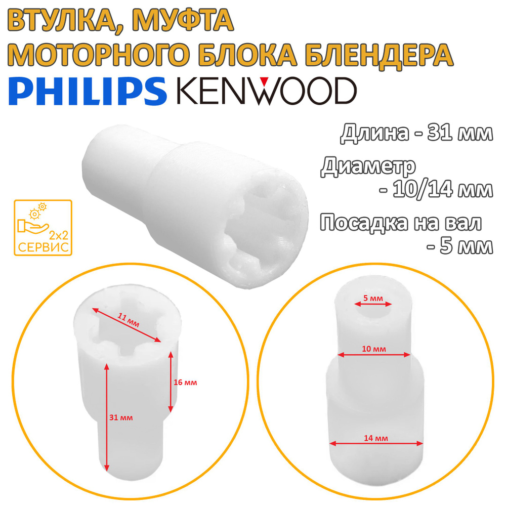 Втулка, муфта моторного блока блендера Philips, Kenwood PH007, 7050824  #1