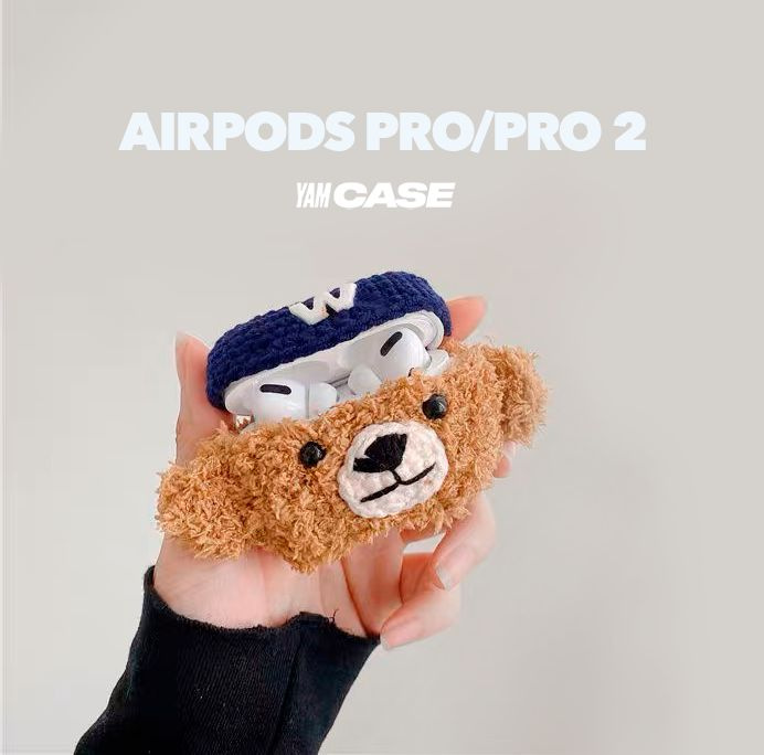 Чехол для AirPods Pro/Pro 2 (2022), плюшевый чехол для наушников #1