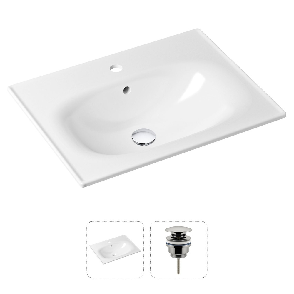 Врезная раковина для ванной Lavinia Boho Bathroom Sink 21520869 в комплекте 2 в 1: умывальник белый из #1