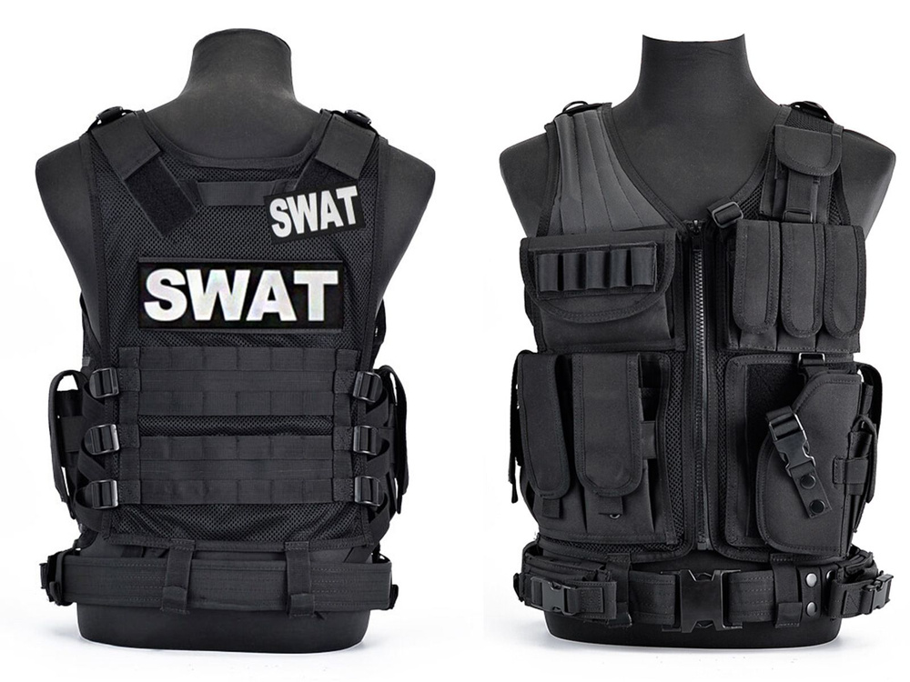 Жилет тактический разгрузка SWAT Tactical Mesh с кобурой #1