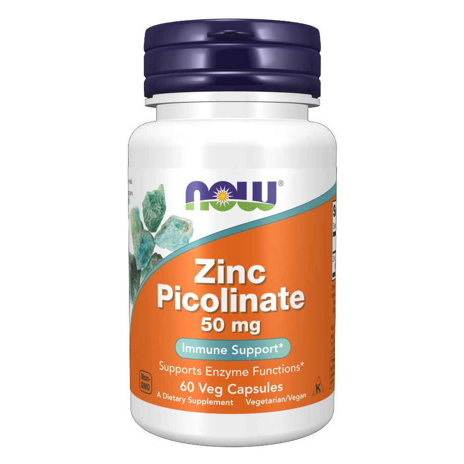 Цинк витамины NOW Foods Zinc Picolinate, цинк пиколинат 50 мг, 60 капсул  #1