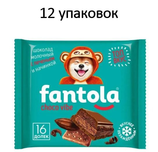 Шоколад Fantola Choco vibe молочный с печеньем 66 г. #1
