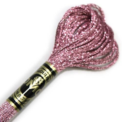 Мулине DMC Металлик 2 цвета E316+E818 - Цвет пыльной розы + нежно-розовый  #1