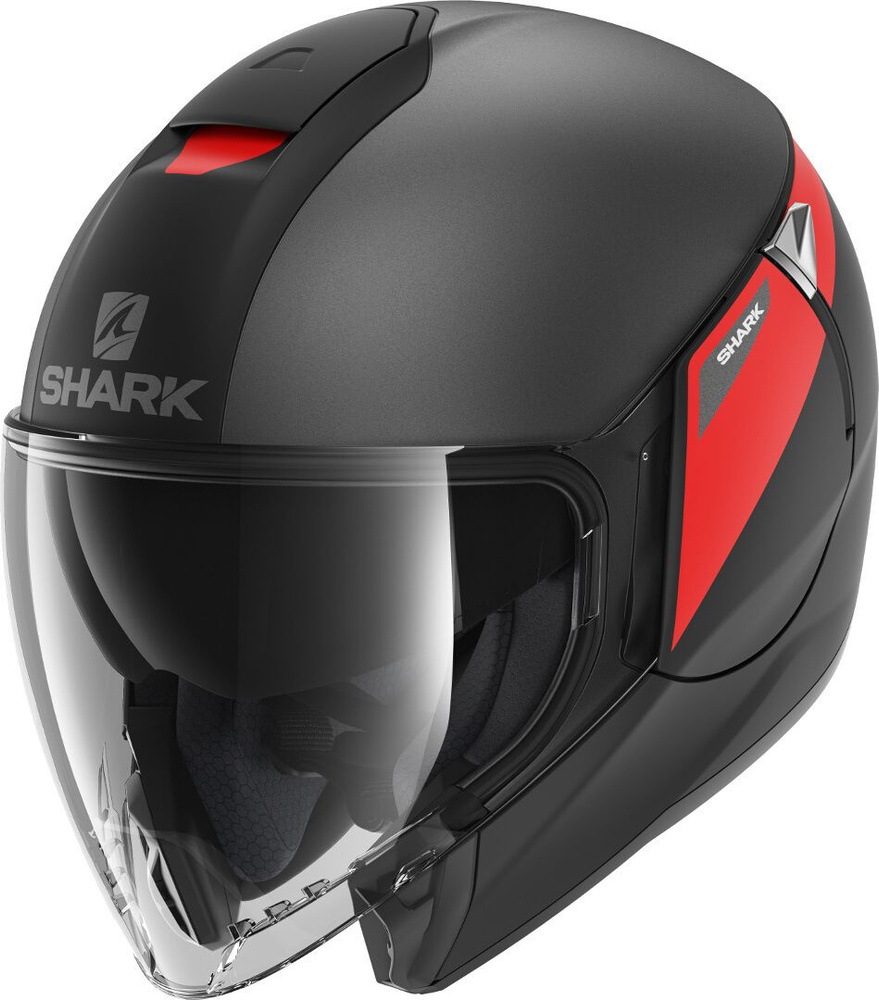 SHARK Мотошлем, цвет: черный матовый, красный, размер: S #1