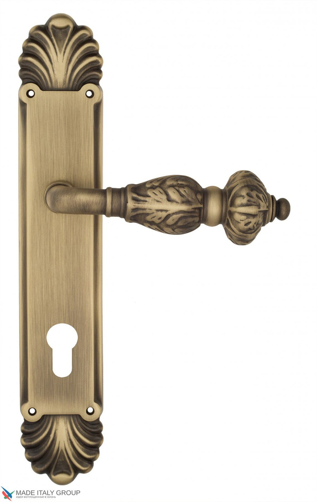 Дверная ручка на планке Venezia LUCRECIA CYL PL87 матовая бронза #1