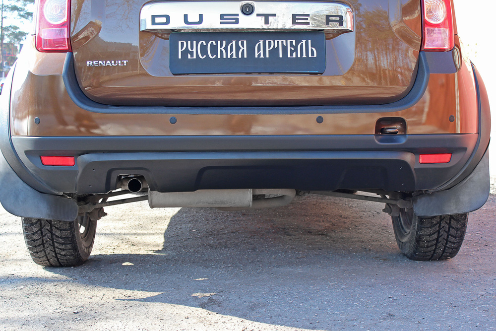 Накладка на задний бампер для Рено Дастер 2010-2015, Renault Duster накладка на задний бампер Русская #1