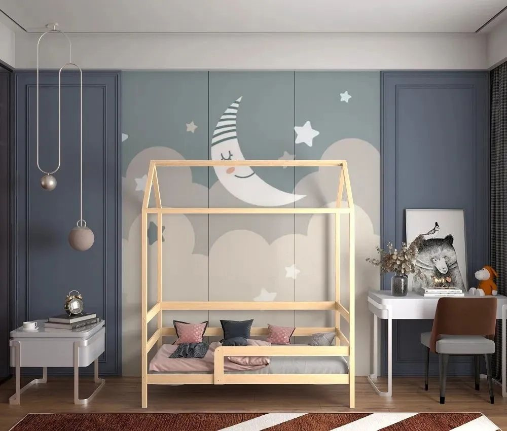 Кровать детская "Классика", спальное место 160х80, натуральный цвет, из массива  #1
