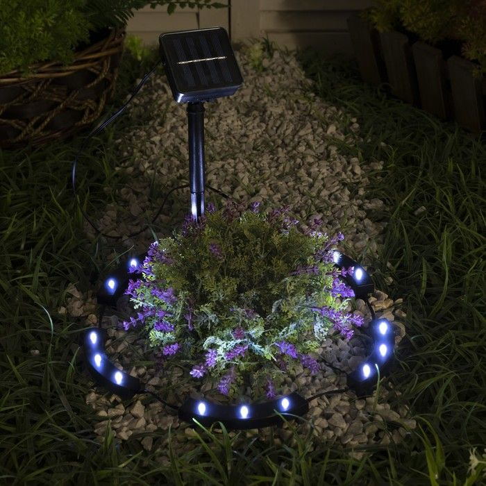Садовый светильник на солнечной батарее Обруч, 15 LED, свечение белое  #1
