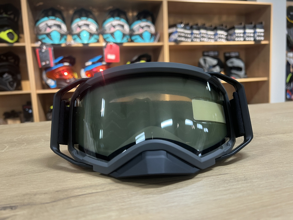 Зимние Мото (Снегоходные) очки RSX Blizzard серый двойное прозрачное стекло с прозрачной линзой  #1