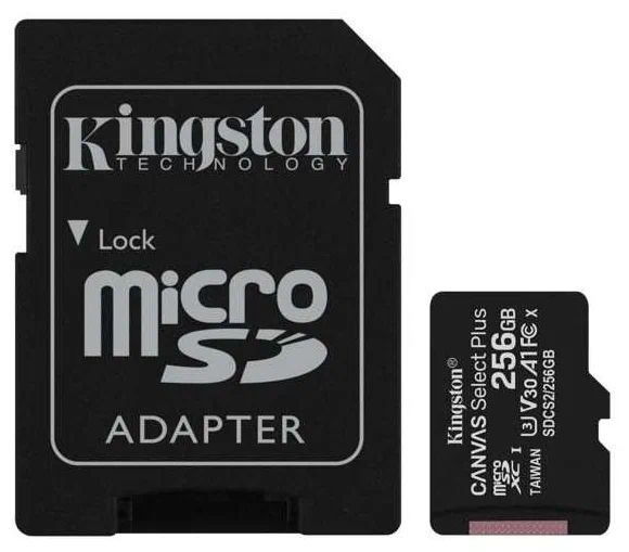 Карта памяти microSDXC 256 GB KINGSTON Canvas Select Plus, UHS-I U1, 100 Мб/с (class 10), адаптер, SDCS2/256GB #1