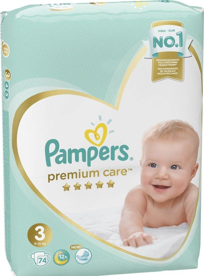 Pampers Подгузники Premium Care Midi 6-10 кг, 74 шт./ #1