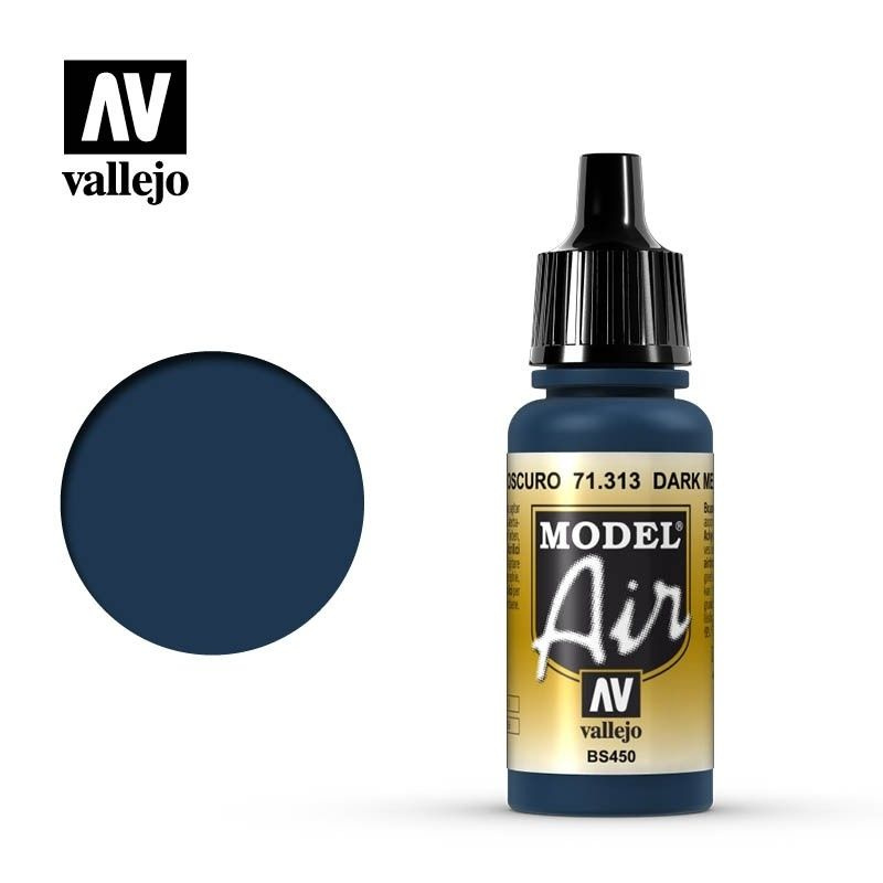 Краска для сборных моделей Vallejo, серия Model Air, цвет 71.313 (Dark Mediterranean Blue)  #1