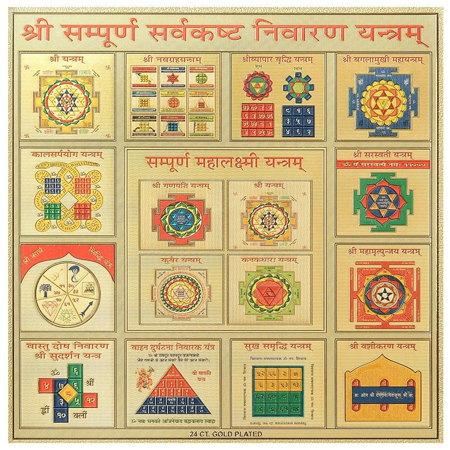 Шри Сампурна Кашта Нивааран янтра для благополучия и устранения проблем (амулет, оберег, талисман)  #1