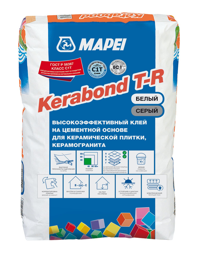 Mapei Клей для плитки Kerabond T-R_серый 25 кг #1