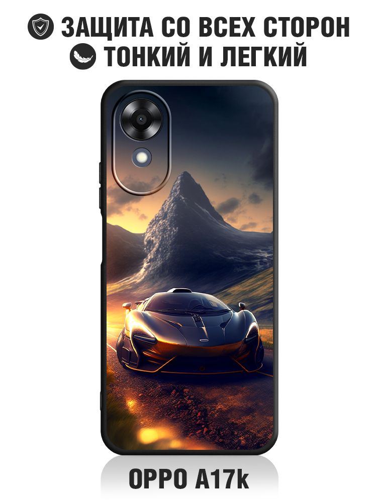 Силиконовый чехол с принтом для Oppo A17k / Оппо А17к DF oCase-08 (black) art1017  #1