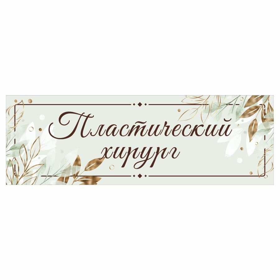 Табличка, на дверь, в салон красоты, BR. BEAUTY ROOM, Пластический хирург, 30x10 см  #1