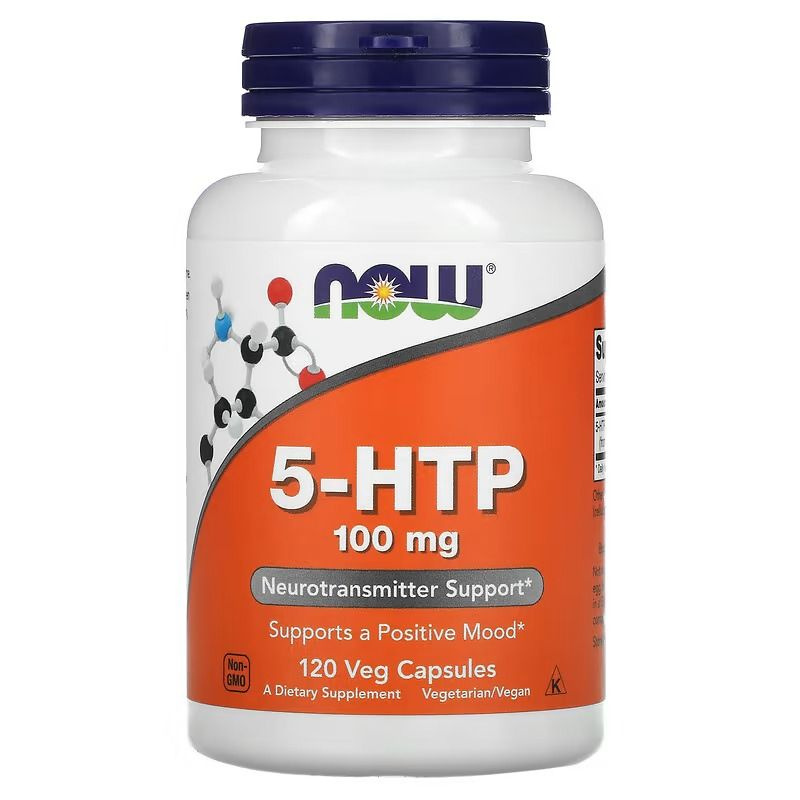 NOW 5-HTP 120 шт. 100 mg/ Нау 5-гидрокситриптофан, 100 мг, 120 вег. капсул/ Витамины  #1