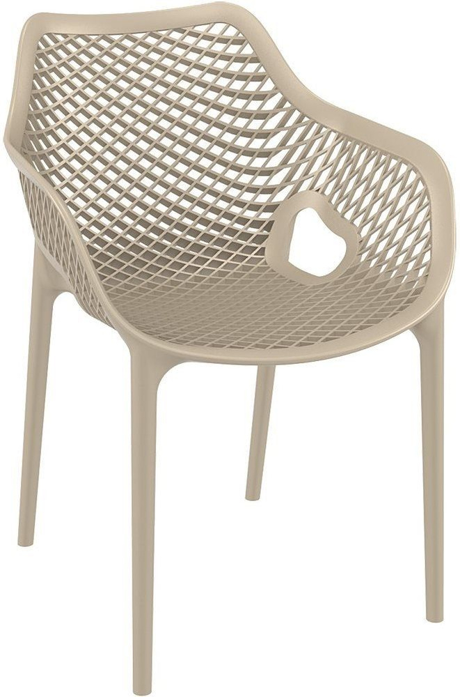 Кресло садовое для дачи, обеденное, уличное, пластиковое Air XL, бежевое, Siesta  #1