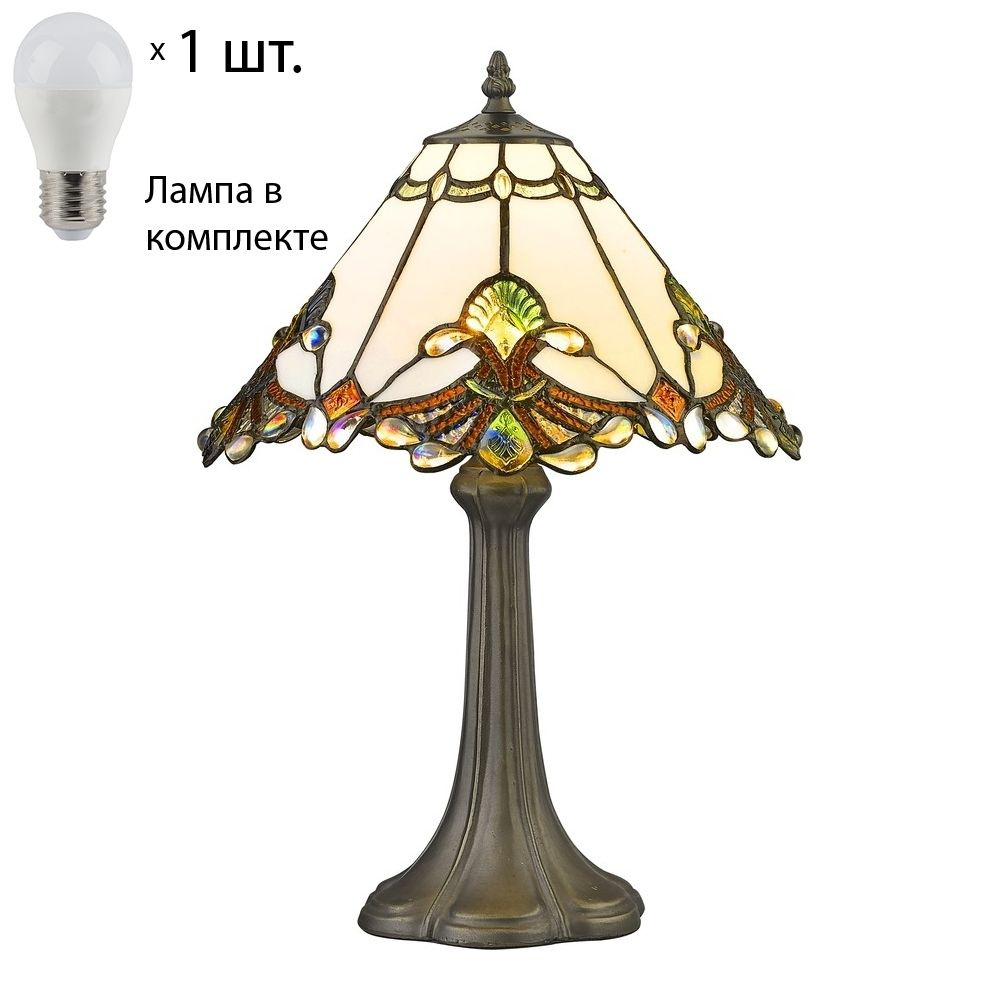 Настольная лампа тиффани с лампочкой Velante 863-804-01Lamps E27 P45 #1