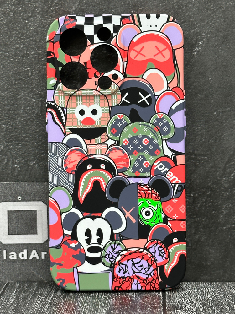 Светящийся чехол-накладка для IPHONE 13 pro, 13 про LUXO/KAWS/ с флуоресцентным рисунком  #1