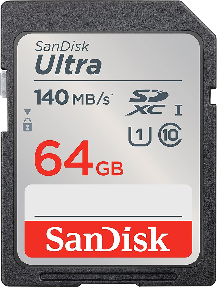 Карта памяти SanDisk 64 ГБ SD Ultra SDHC/SDXC UHS-I, скорость до 140мБ/с (SDSDUNB-064G-GN6IN)  #1