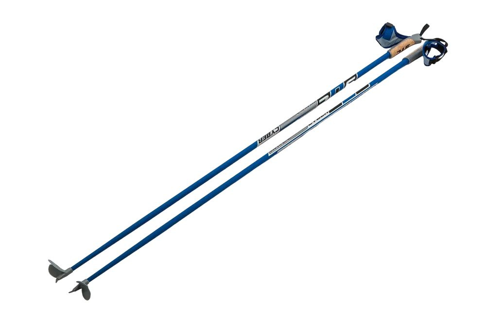 Палки лыжные гоночные гибрид 60%/40% 150 CYBER Blue #1