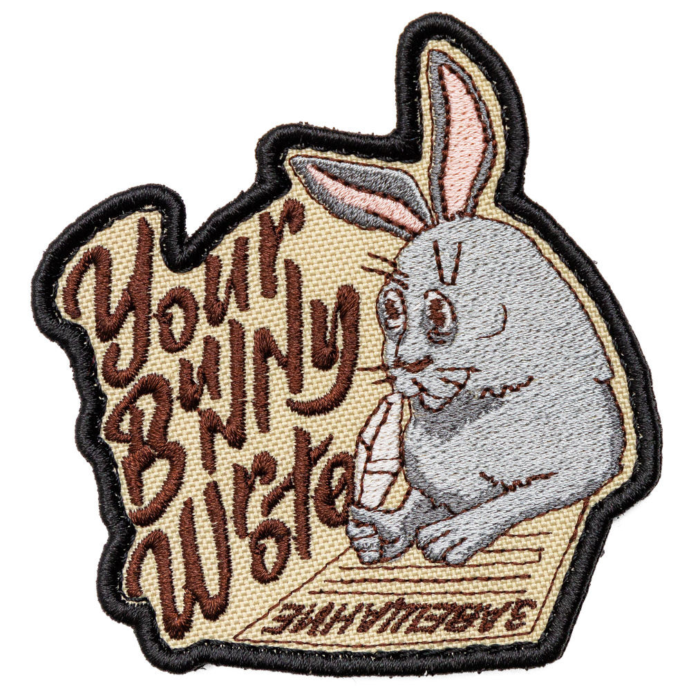 Нашивка на одежду, патч, шеврон на липучке "Your Bunny Wrote" 7,6х8,4 см  #1