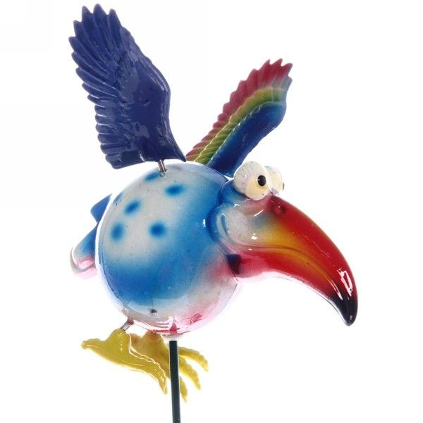 Фигура на спице для отпугивания птиц "Птица счастья" 14х40см  #1