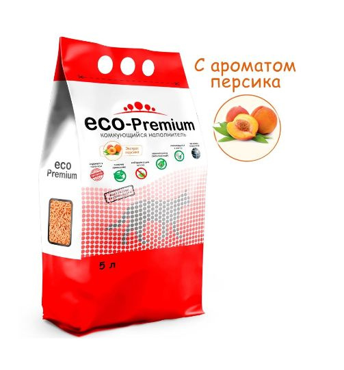 ECO-Premium Наполнитель Древесный Комкующийся Персик 1900г. #1