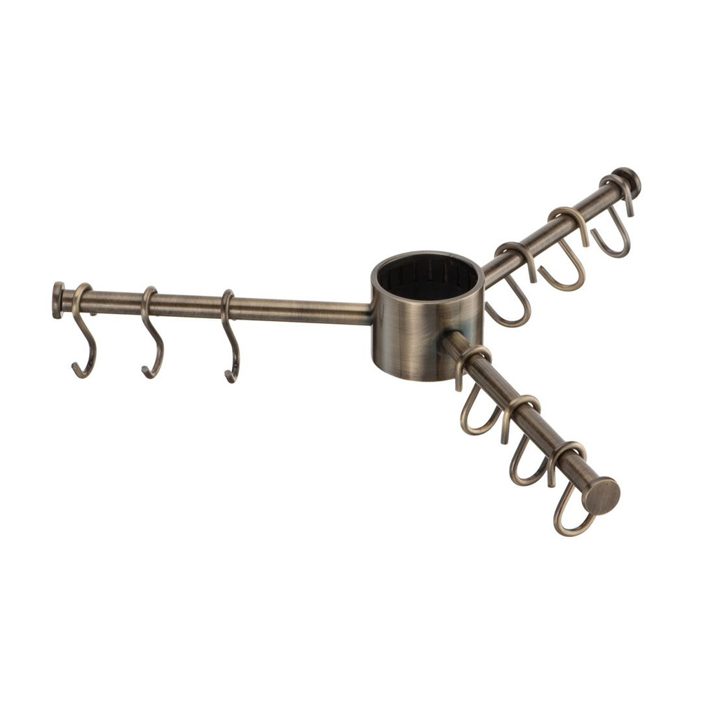 Вешалка с крючками (9 шт.) для трубы диаметр 50 мм (бронза) #1
