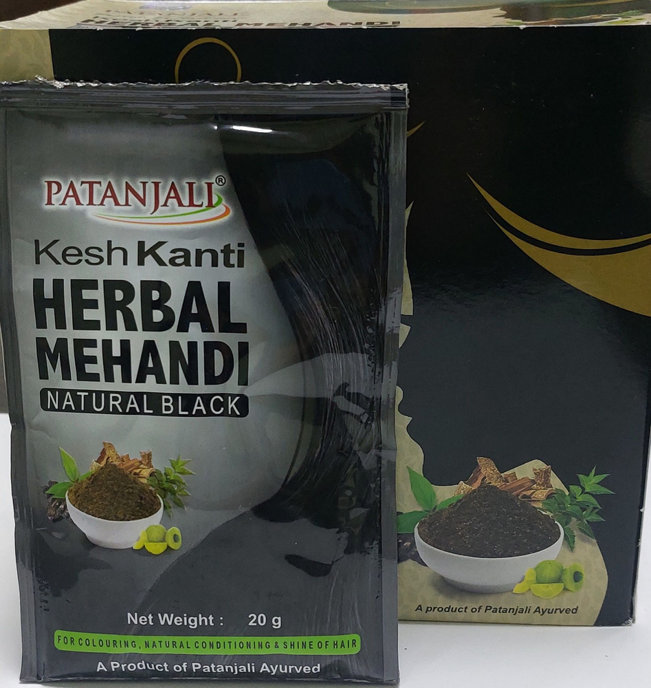 Patanjali Хна для волос натуральная kesh kanti (natural black) черный 20 г x 5 шт  #1
