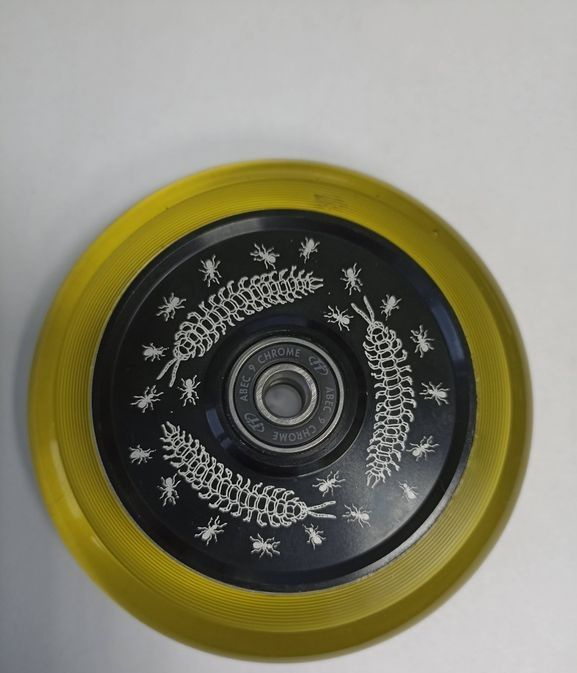 Колесо для самоката X-Treme 100*24мм, Hollow core, yellow transparent #1