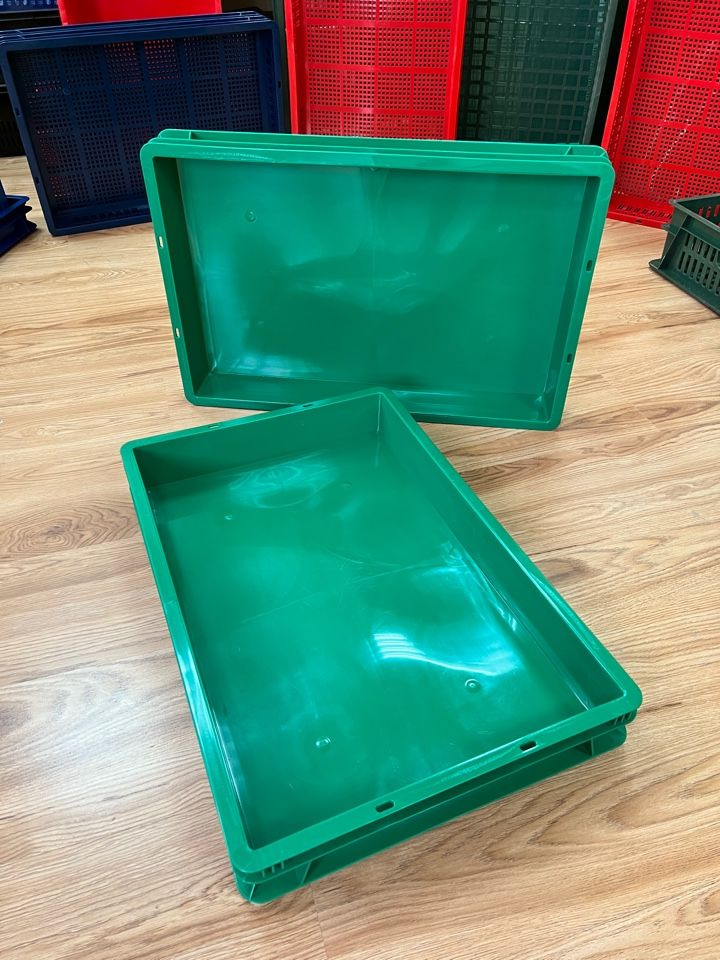 Ящик пластиковый 600х400х75 зеленый сплошной 5шт #1