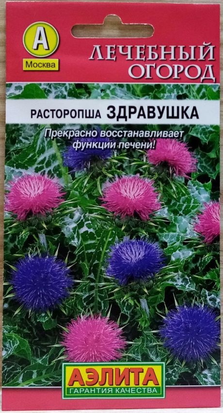 Расторопша пятнистая Здравушка, 1 пакетик 0,1 гр. семян, Аэлита  #1