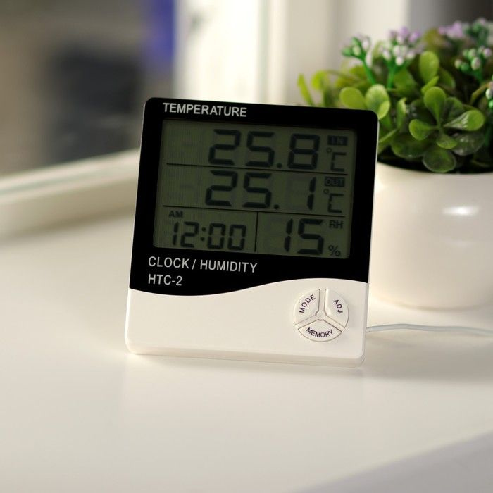 Luazon Home, Термометр LTR-16, электронный, 2 датчика температуры, датчик влажности, белый  #1