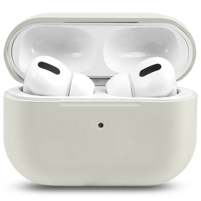 Ультратонкий силиконовый чехол для наушников Apple AirPods Pro / Эпл Аирподс Про / светло-серый  #1