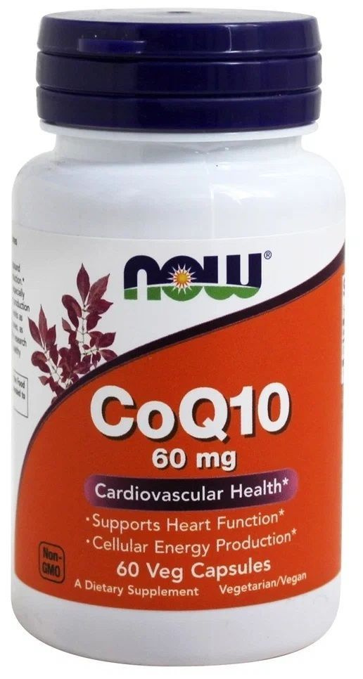 NOW CoQ-10 60 mg. 60 Veg Caps / Коэнзим Q10 60 мг. 60 вег. капсул NOW США / Натуральный Кофермент Q10 #1