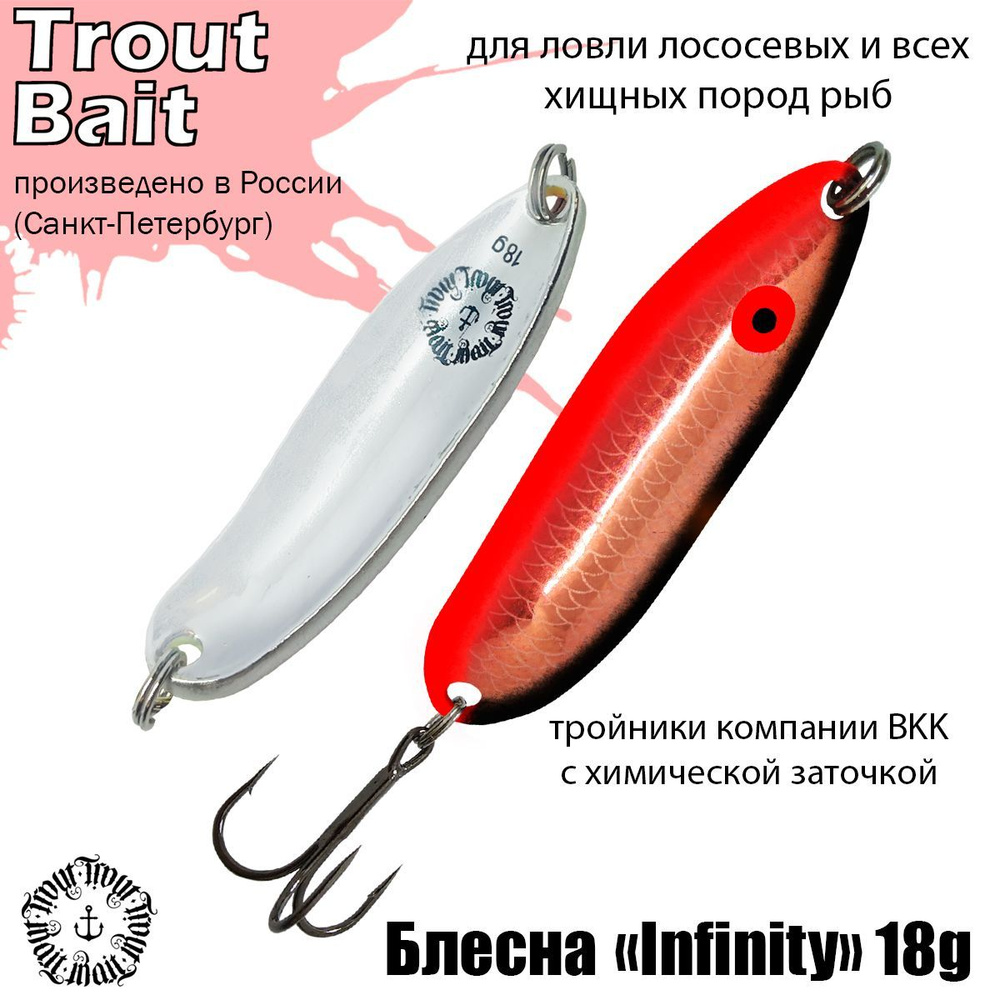 Блесна для рыбалки колеблющаяся , колебалка Infinity ( Японский Angler'z System Bux ) 18 g цвет 04 на #1