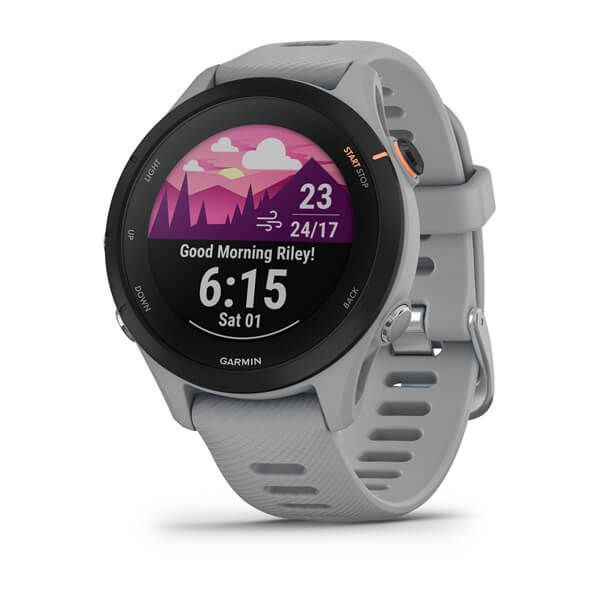 Garmin Умные часы Forerunner 255S Basic, GPS, EU/PAC, смарт часы с черным безелем и силиконовым светло-серым #1