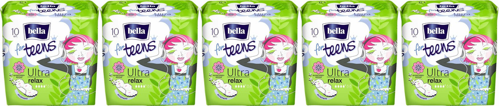 Прокладки Bella for teens Ultra Relax гигиенические, комплект: 5 упаковок по 10 шт  #1