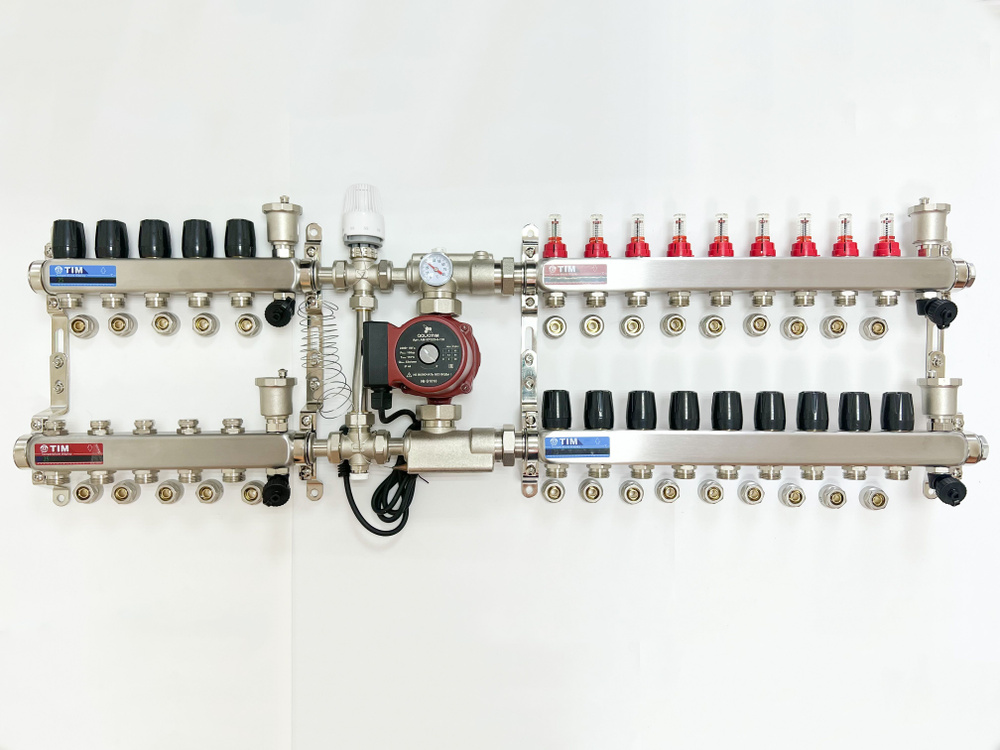 Комплект для подключения тёплого водяного пола на 9 выходов и радиаторов отопления 5 шт  #1
